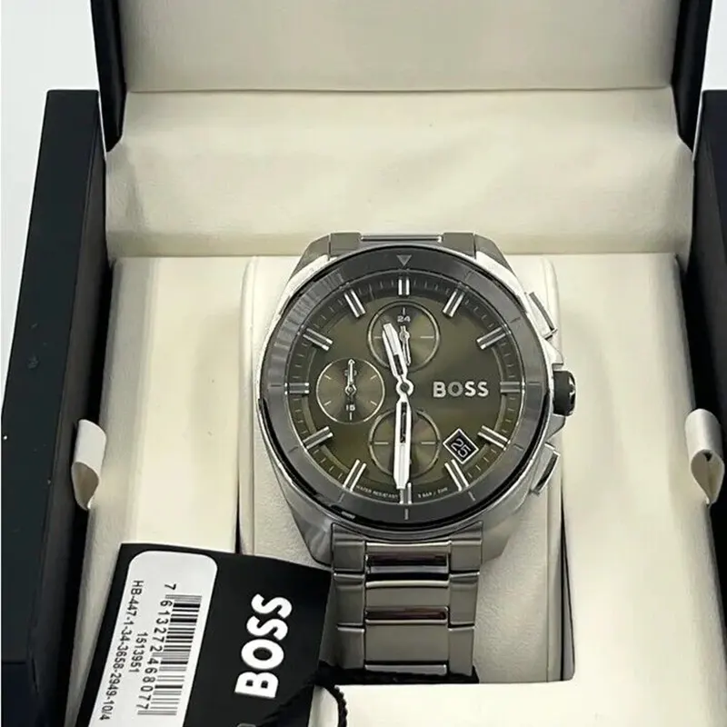 Hugo Boss Volane Chronograph Green Dial Men's Watch- 1513951